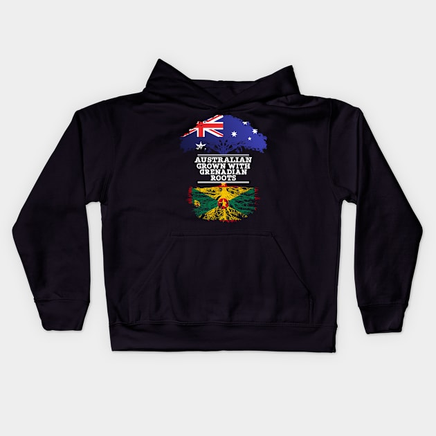 Australian Grown With Grenadian Roots - Gift for Grenadian With Roots From Grenada Kids Hoodie by Country Flags